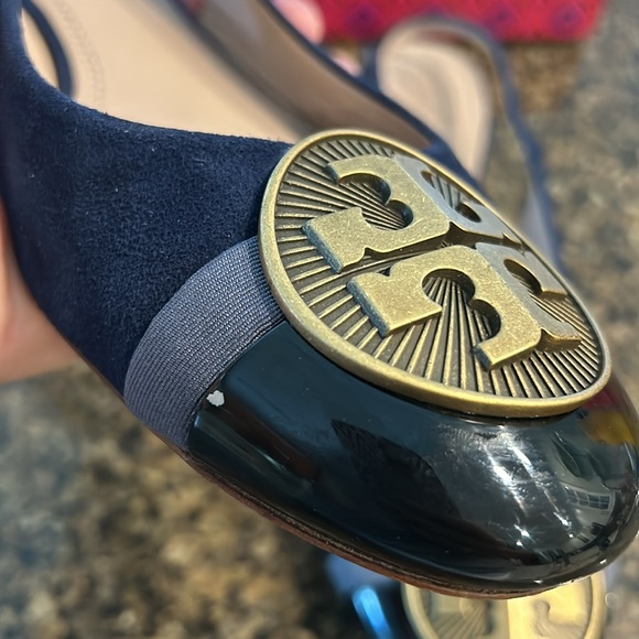 Tory Burch Alastair Slingback Ballet Flats size 11 Suede and patent - Picture 5 of 9